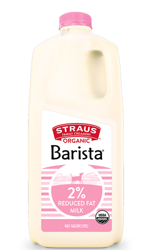 straus 2% reduced fat organic barista milk