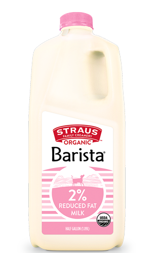 straus 2% reduced fat organic barista milk