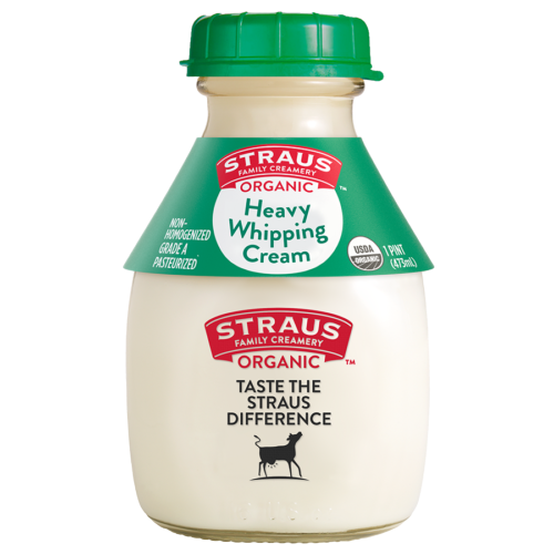 1 pint bottle of straus heavy whipping cream