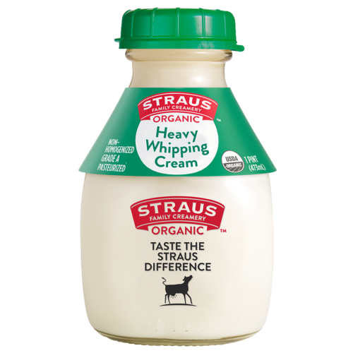 1 pint bottle of straus heavy whipping cream