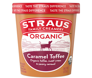 straus organic caramel toffee ice cream 16 oz