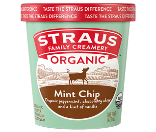 straus super premium mint chip ice cream 16 oz