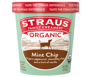 straus super premium mint chip ice cream 16 oz