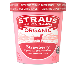 straus organic strawberry ice cream 16 oz