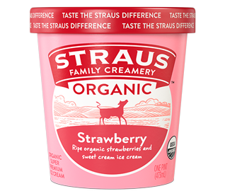 straus organic strawberry ice cream 16 oz