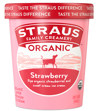 straus super premium strawberry ice cream 32 oz