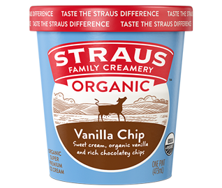 straus organic vanilla chip ice cream 16 oz