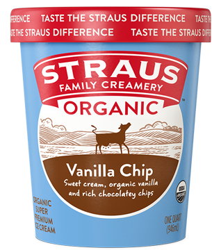 straus organic vanilla chip ice cream 32 oz