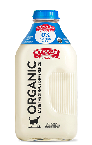 Organic Milk in Glass Bottle, Eco-Friendly