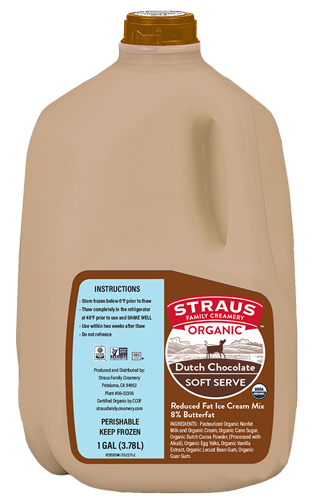 straus organic dutch chocolate soft serve reduced fat ice cream mix 1 gallon