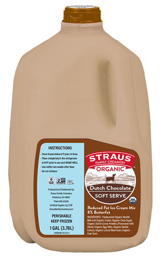 straus organic dutch chocolate soft serve reduced fat ice cream mix 1 gallon