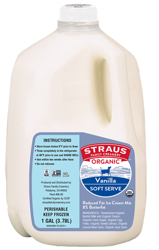 straus vanilla soft serve reduced fat ice cream mix 1 gallon