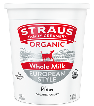 straus whole milk european style plain organic yogurt 32 oz