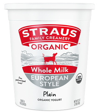 straus whole milk european style plain organic yogurt 32 oz