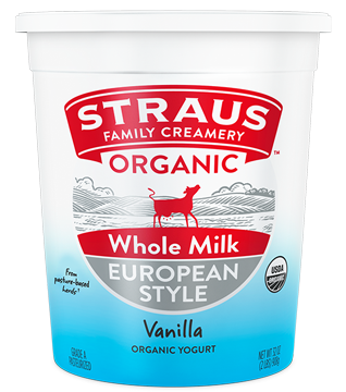 straus whole milk european style vanilla organic yogurt oz