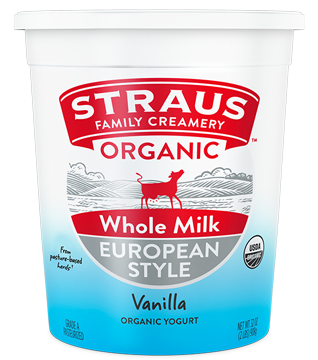 straus whole milk european style vanilla organic yogurt oz