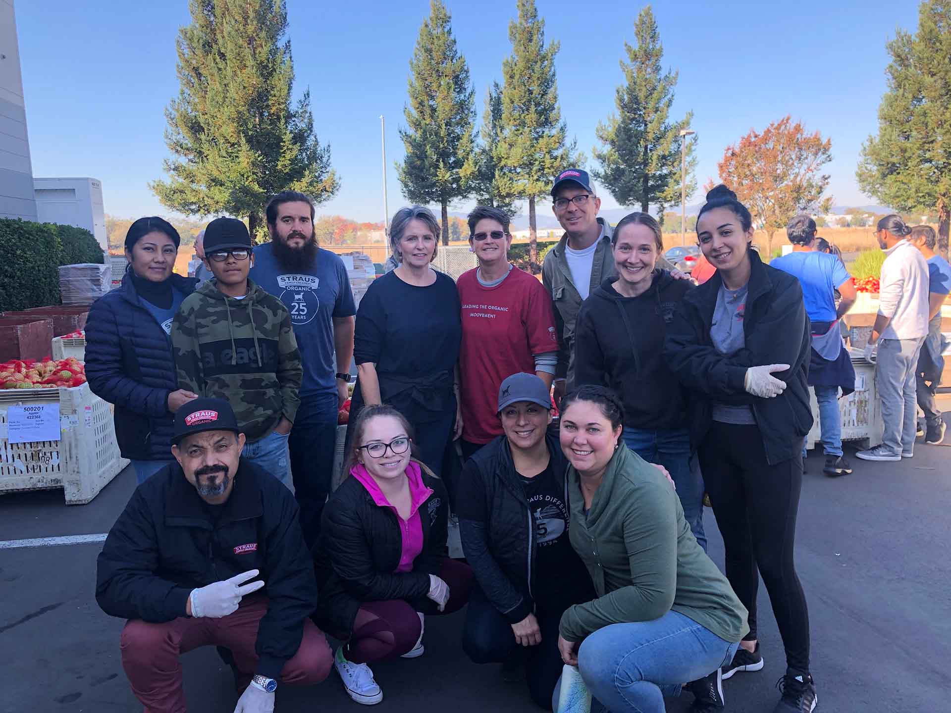 straus team at a local farmers market