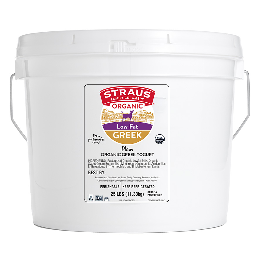 25 pound carton of straus low fat plain organic greek yogurt