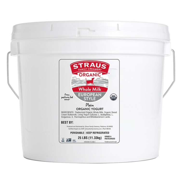 Organic Whole Plain European Style Yogurt Straus Family Creamery