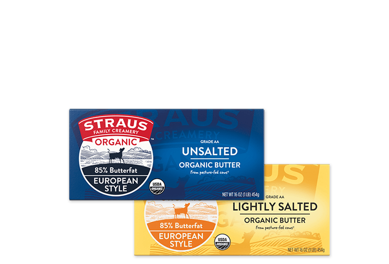 straus family creamery unsalted and lightly salted organic butter products