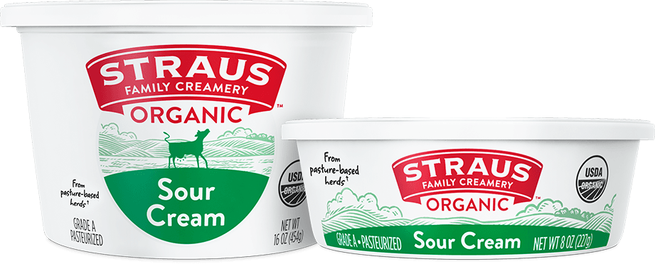 straus organic sour cream 8 oz and 16 oz options