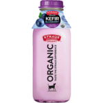 A bottle of blueberry kefir