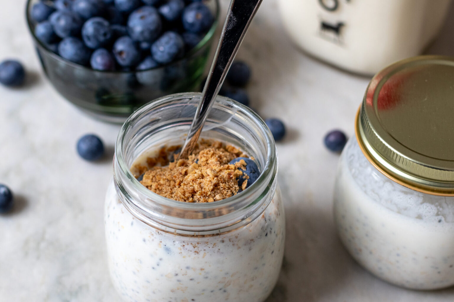 Blueberry Pie-Inspired Overnight Oats - Straus Family Creamery