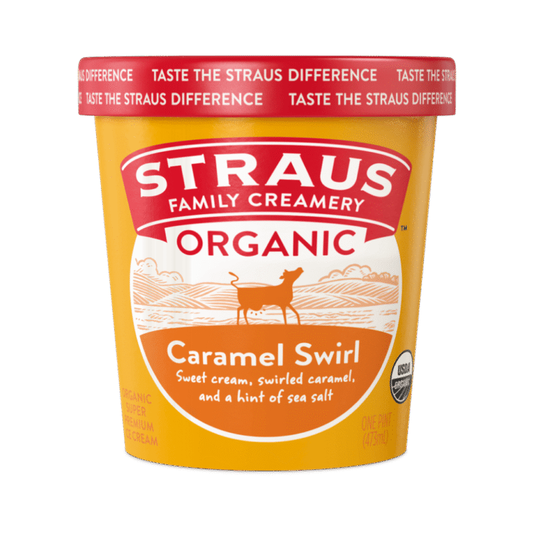 organic caramel swirl ice cream