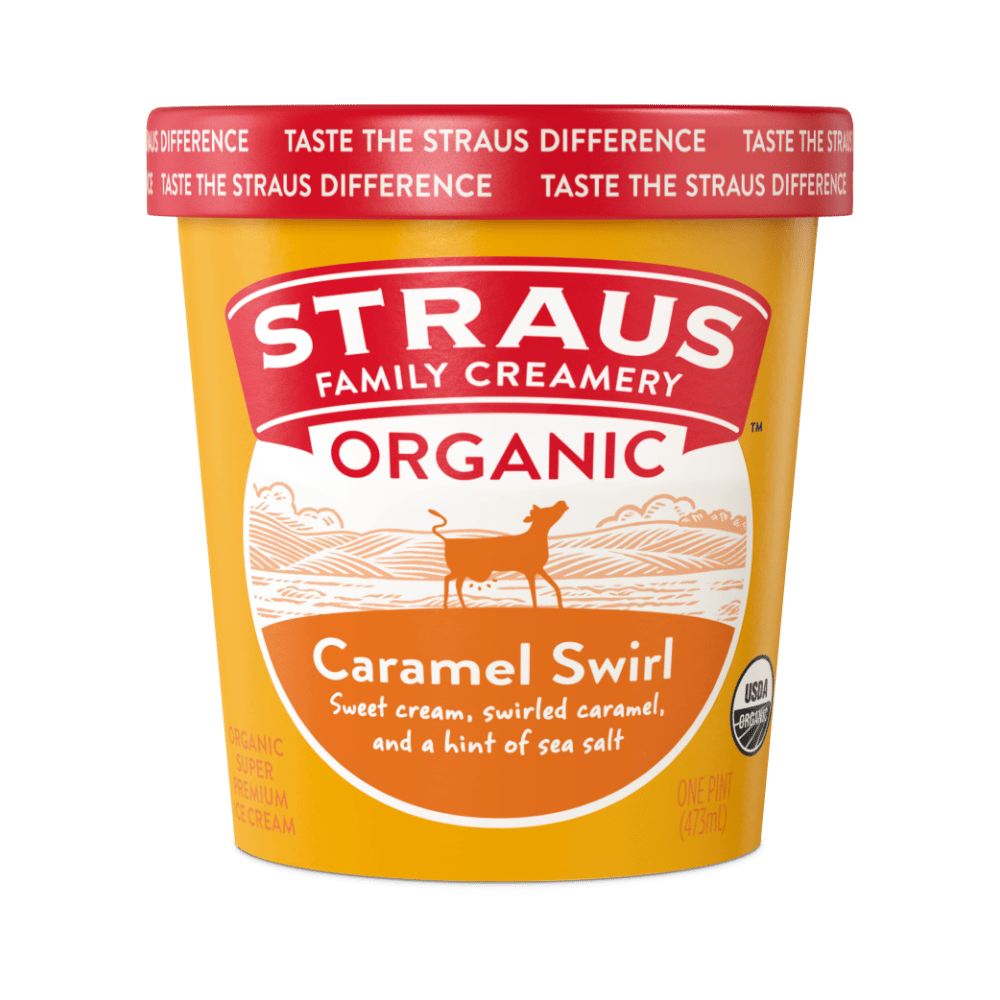 organic caramel swirl ice cream