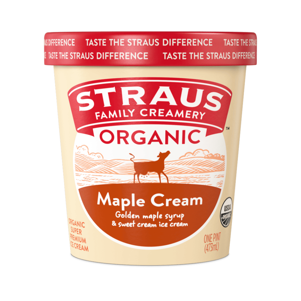 organic maple swirl ice cream