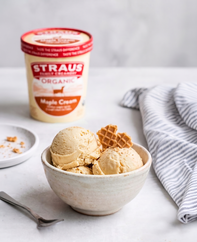 organic maple swirl ice cream