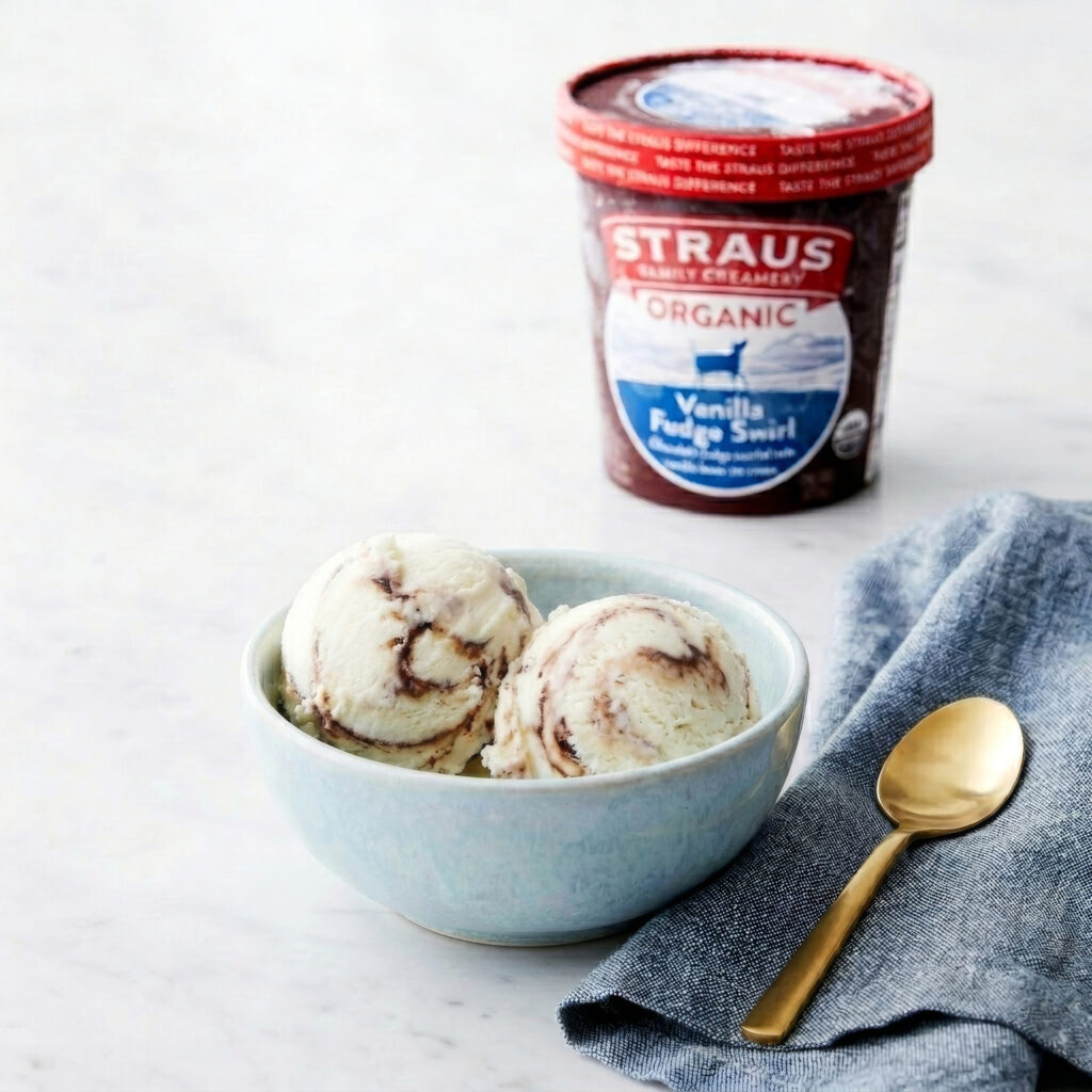 organic vanilla fudge swirl ice cream